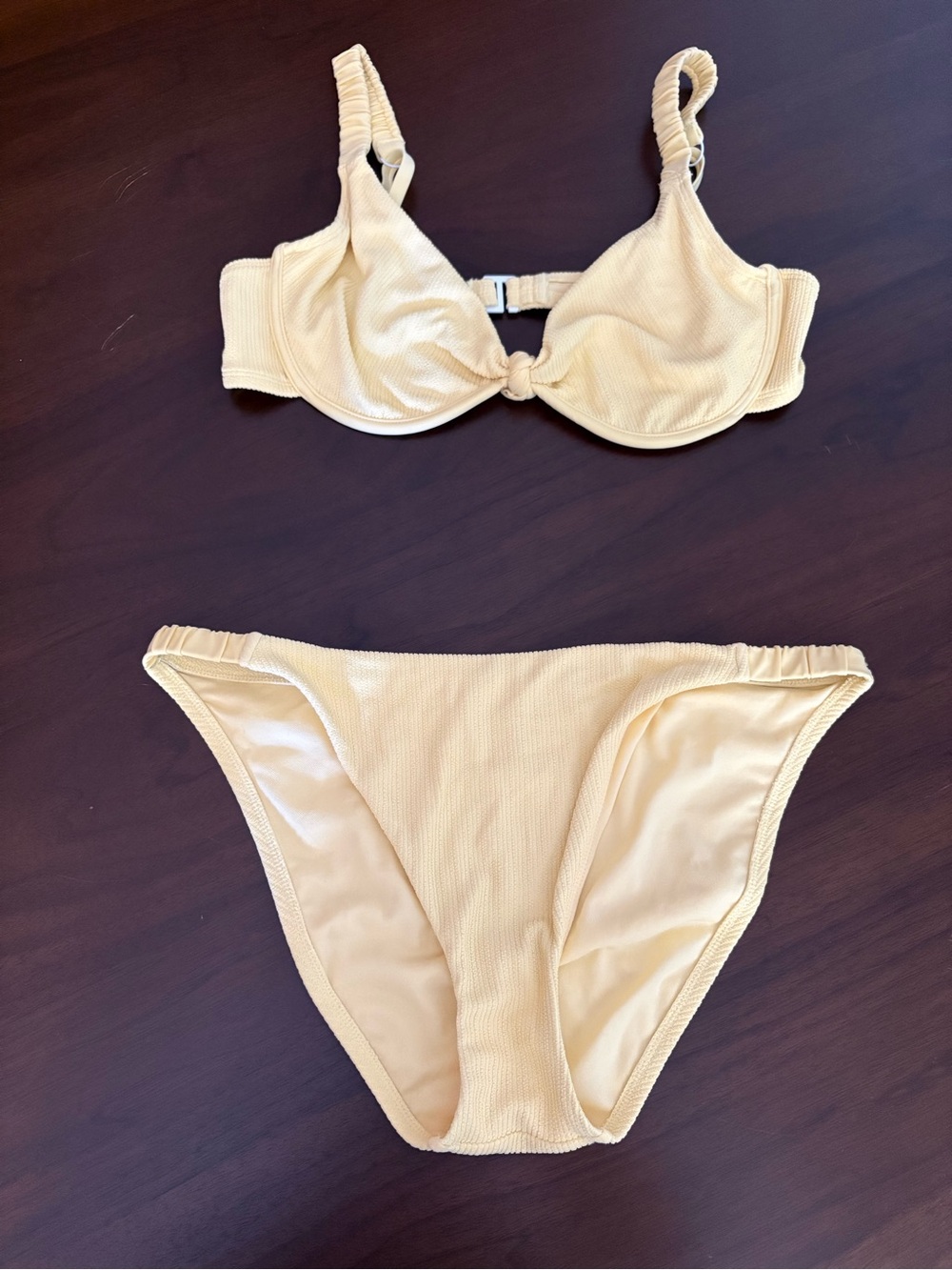 Sanctuary Light Yellow Ribbed Two-Piece Bikini Set